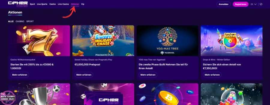 Cipher Wins Casino Bonussen