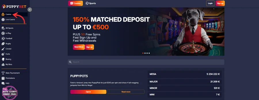 PuppyBet Casino Spellen