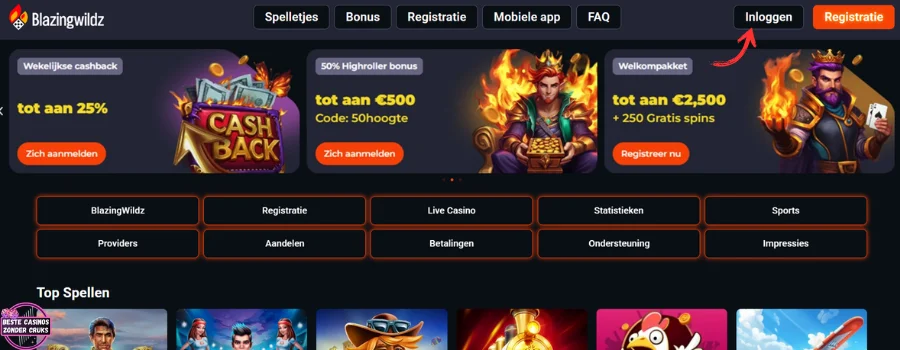 BlazingWildz Casino Inloggen