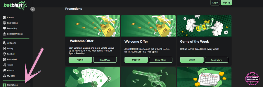 BetBlast casino bonus