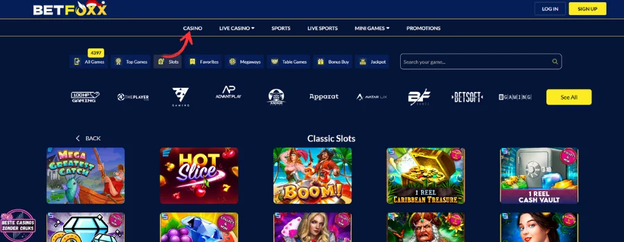 BetFoxx Casino Spellen
