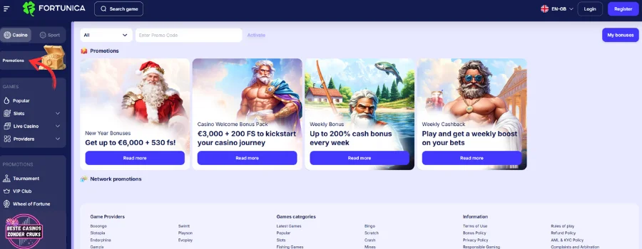 Fortunica Casino Bonussen