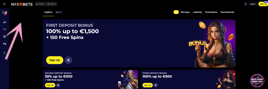 NYX BETS casino bonus