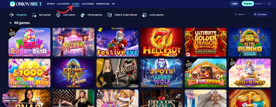 OrionsBet Casino Spellen