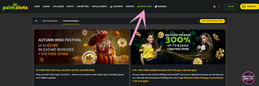 Palmslots casino bonus
