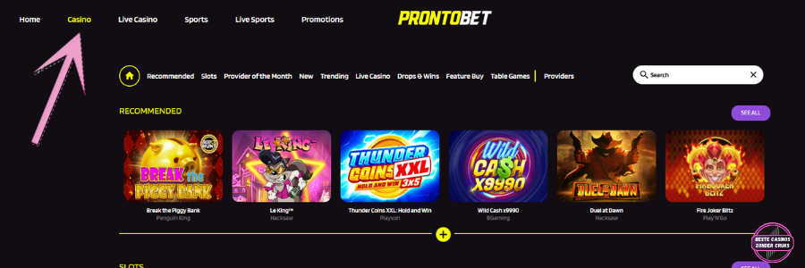 Prontobet casino slot