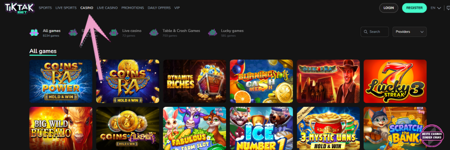 Tiktak bet casino slot