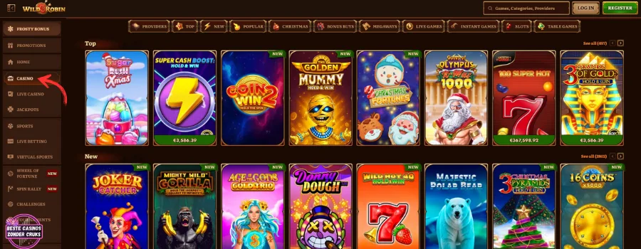 WildRobin Casino Spellen