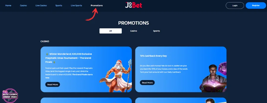 JaaBet Casino Bonussen